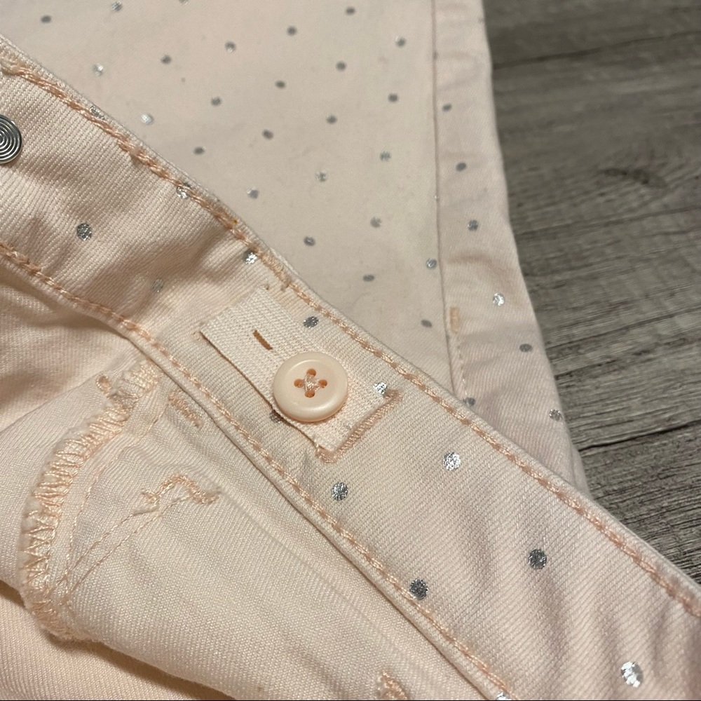Girls Gap Jeans Pink W/ Silver Polka Dots - Picture 8 of 11